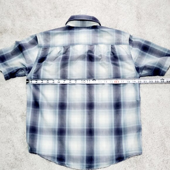 Carhartt Button Down Shirt Men S White Relaxed Fit Windowpane Plaid - Picture 7 of 8